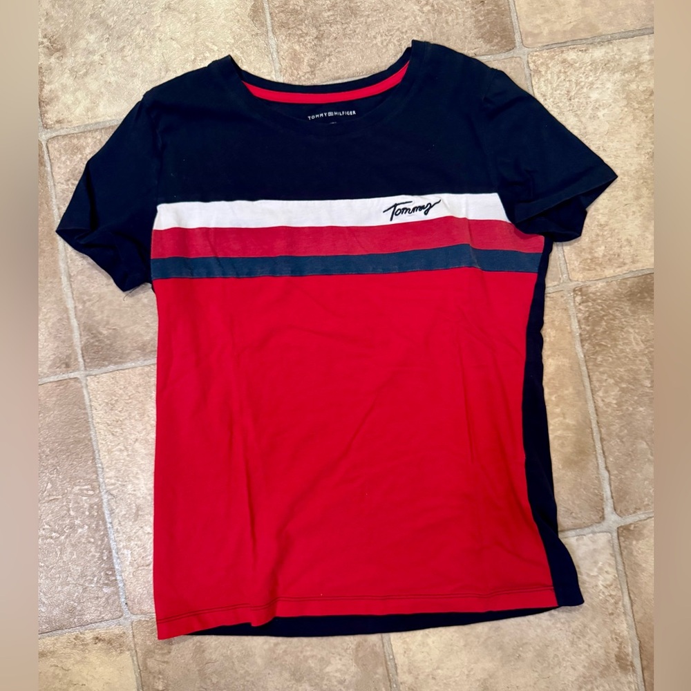 Women’s Tommy Hilfiger Red and Navy Tee